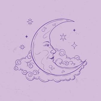 Beautiful Moonlight Scenery Drawing