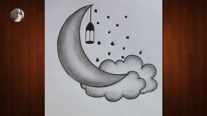 Cat Moon Drawing