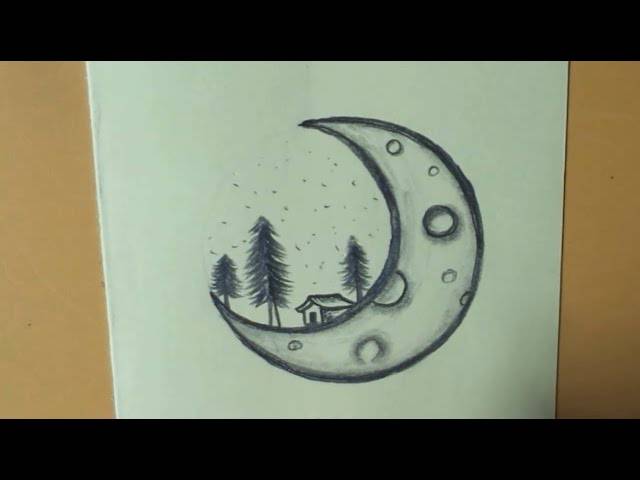 Celestial Moon Drawing