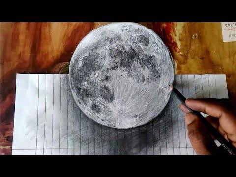 Creepy Moon Drawing