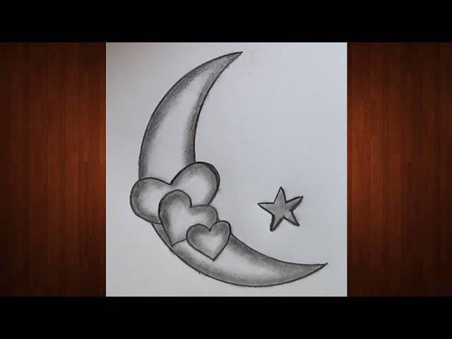 Crescent Moon With Face Drawing