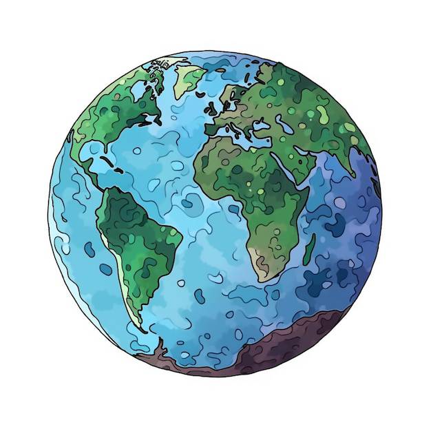 Earth Digital Drawing