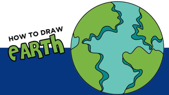 Earth Drawing With Continents