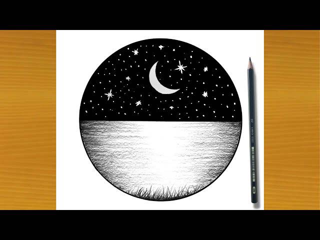 Full Moon Drawing Easy